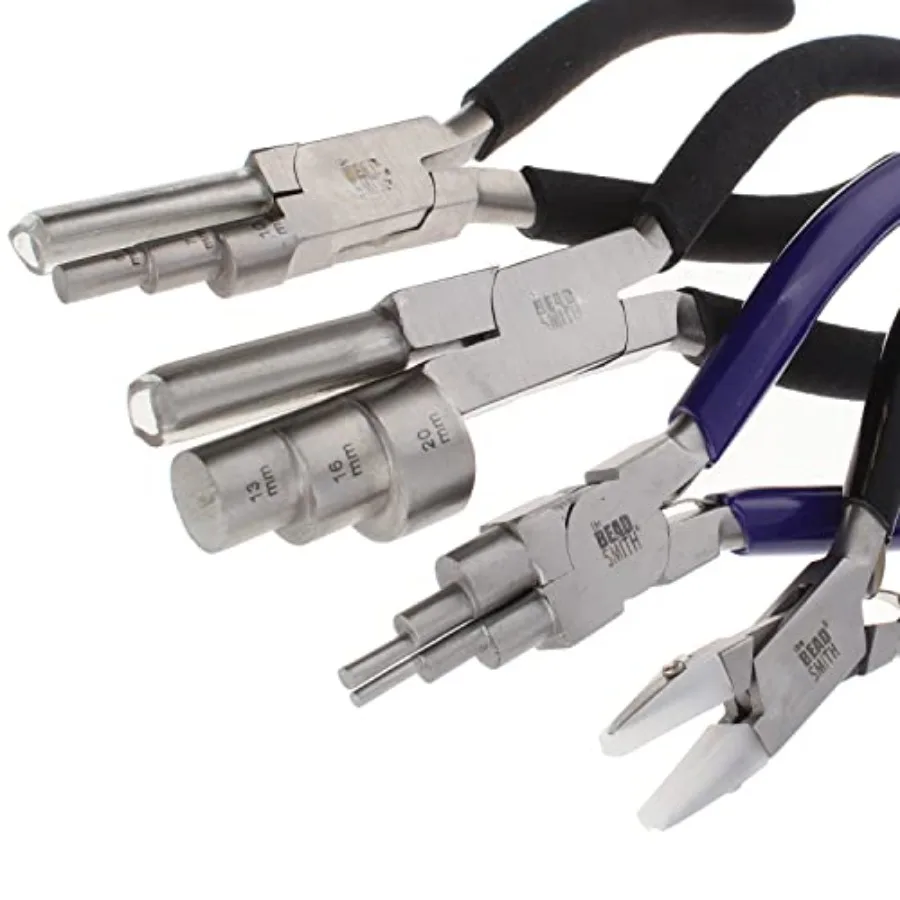 

Wire Working Combo 3 Different Wire Wrapping Bending Pliers and Double Nylon Jaw Chain Nose Pliers Use to Create Loops Jump Rin