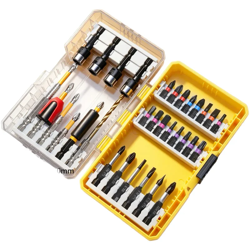 34pcs Screwdriver Bits Set Magnetic Cross Flat Hex Multiple Sizes Driver Bits Screwdriver Bit Holder Nut Driver With Storage Box