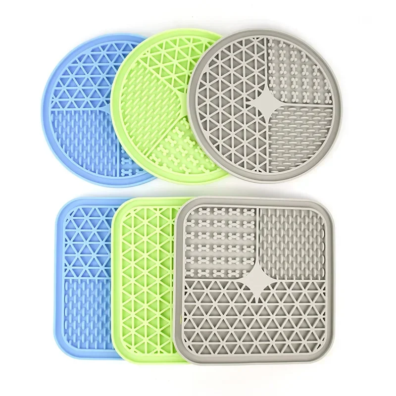 Mat For Pet Dogs Cats Slow Food Bowls With suction cup Feeding Food Bowl Silicone Dog Lick Pad Dog Slow Feeders Treat Dispensing