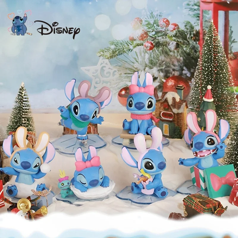 Figuras de acción de Disney Stitch, 6 piezas, Serie de cuentos de invierno, juguete de Esports, adorno de escritorio para habitación, regalo