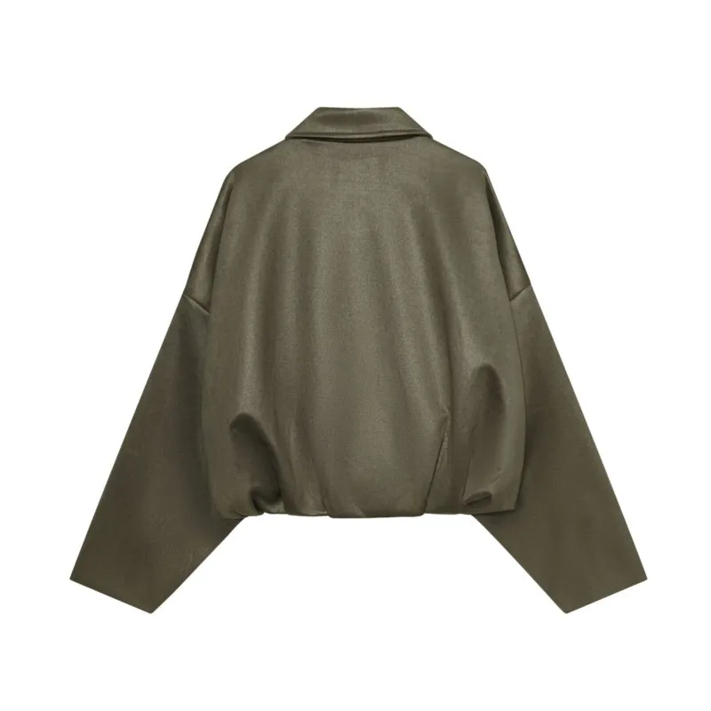 NERHEFZ Giacche da donna Moda Autunno Maniche a pipistrello larghe Giacche da donna eleganti Chic Street Youth Maniche lunghe Cappotti femminili