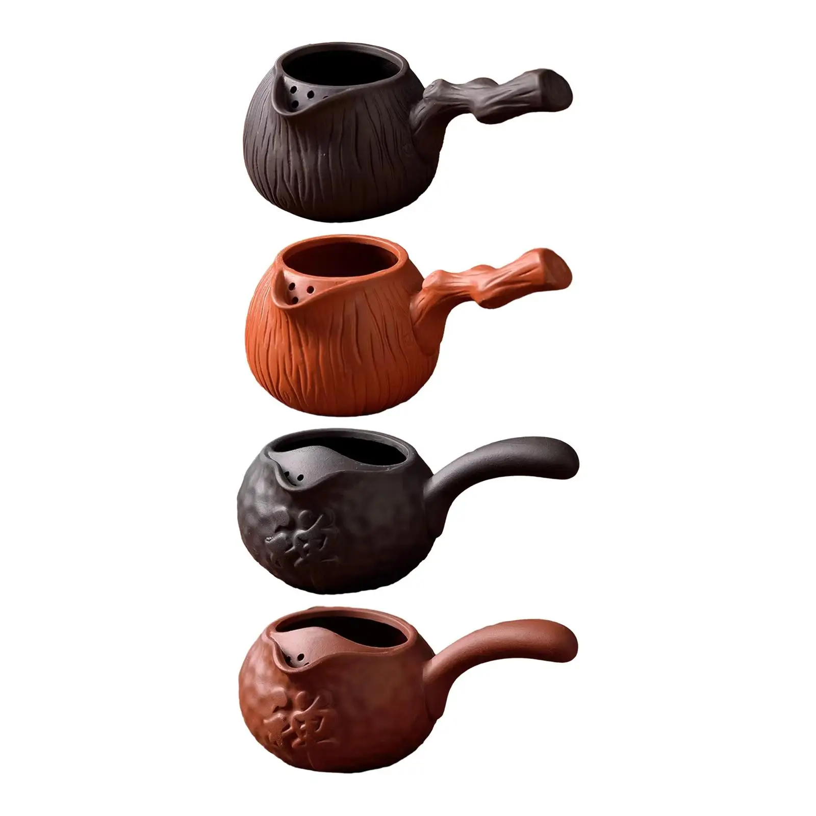 Pottery Teapot Durable Loose Leaf Tea Pot Tea Kettles with Side Handle for Boiling Hot Water Household Hotel Hiking Restaurant