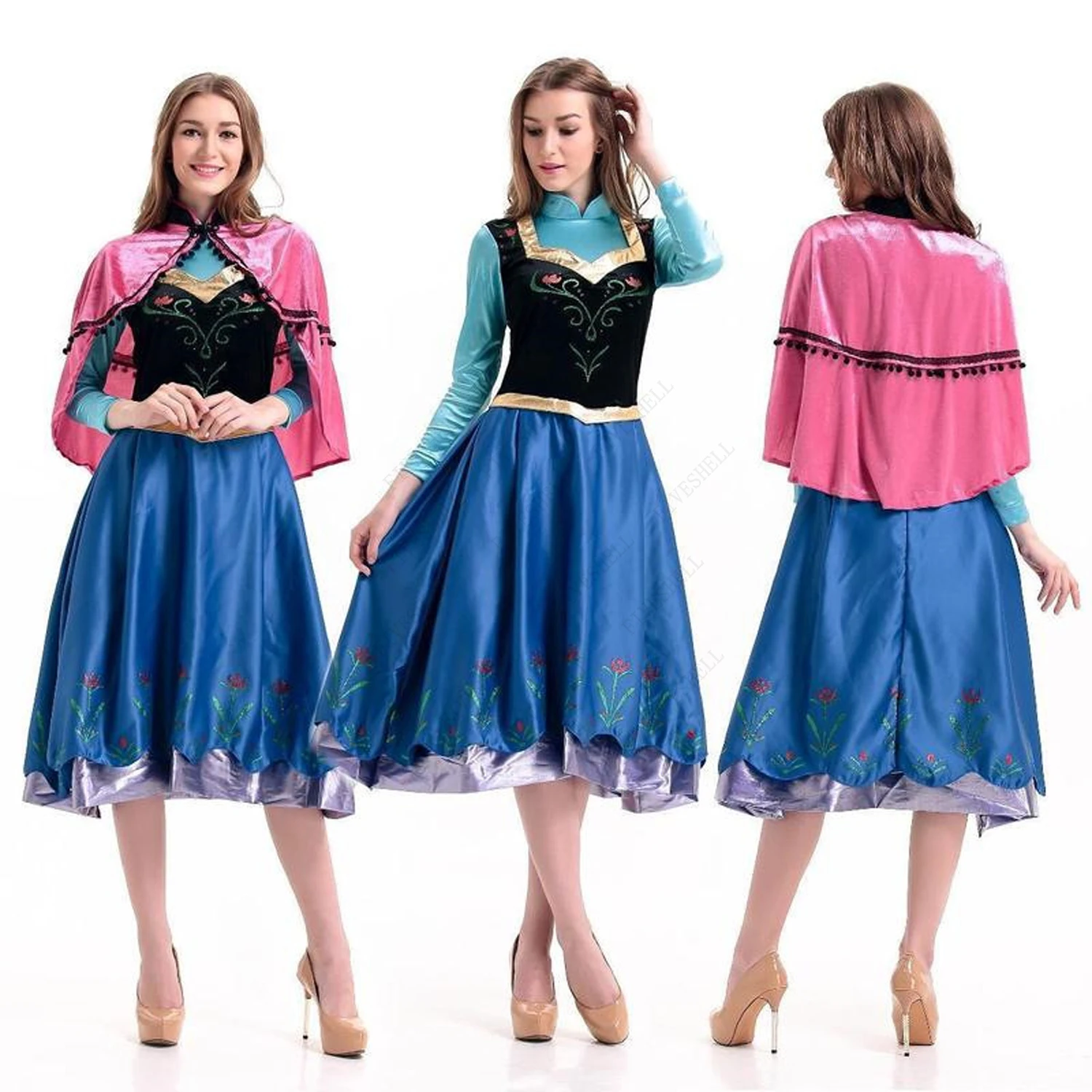 Anna Prinzessin Halloween Cosplay Kostüm Erwachsene Elsa Phantasie Kleid Kleidung Märchen Party Bühne Kleid Anime Kostüm für Frauen