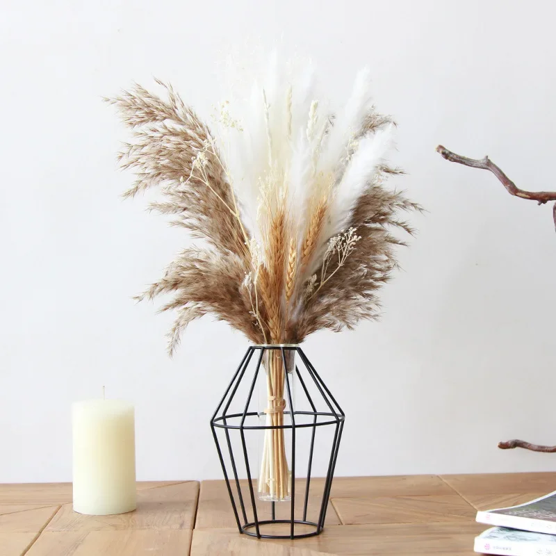 Fluffy Pampas Dried Flowers Bouquet Boho Home Room Decor Bunny Rabbit Tail Grass Reed Flower Wedding Arrangement Decoration