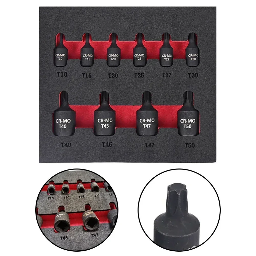 

Head Inch 1/4 Screwdriver 1set/10pcs Hand Tools Screwdriver Socket Bit Drive 3/8 Torx