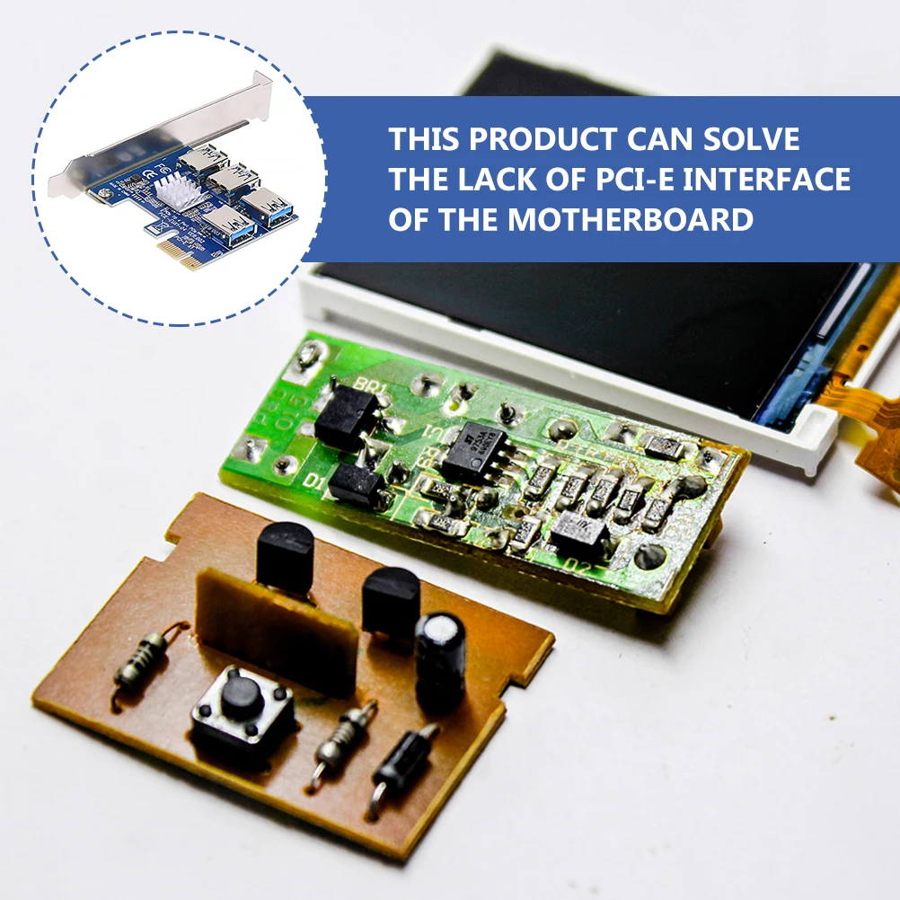 

Pci-E Expansion Card Gold Plated Contacts Stable Power Supply For Mining Rig Pcie Riser Adapter Computer Hardware
