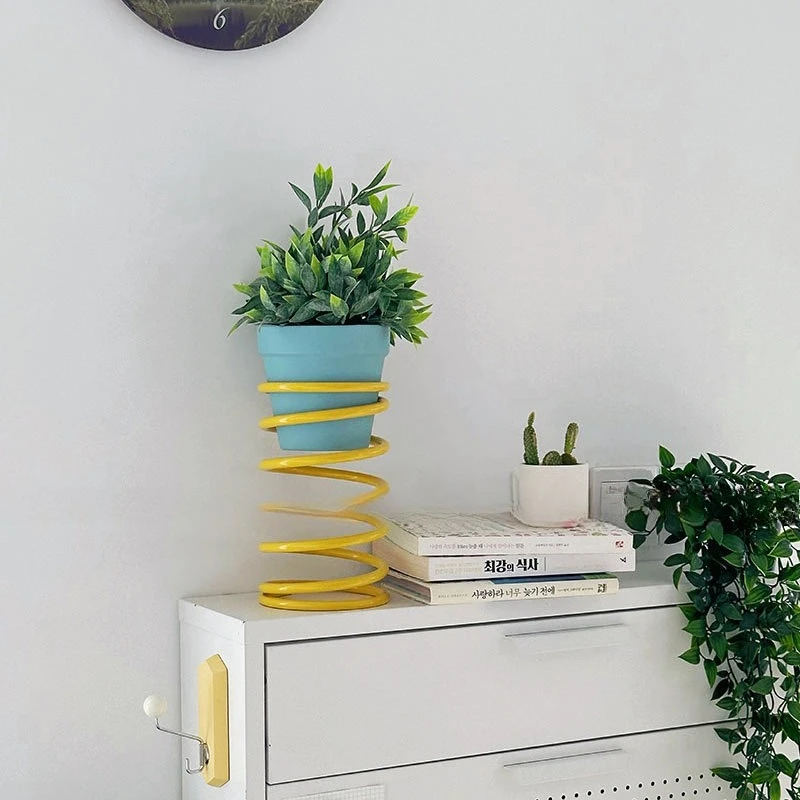 

Korean Home Furnishing ins Spring Flower Stand Spiral Plant Floor Shelf Green Plant Decorative Shelf