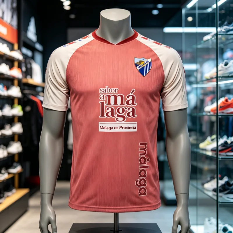 26-27 Neue Malaga Fußballtrikots Sommer 3D-Druck Schnelltrocknende Sport-Kurzarm-T-Shirts für Männer und Frauen für Familien – Detail 1