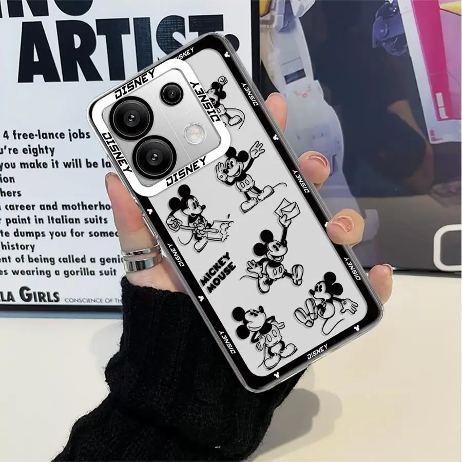 Disney Mickey Mouse Logo Clear Soft Case for Xiaomi Redmi Note 11 12 Pro Plus 10 9T 10T 11S 8 Pro 9 Note 10 11 12s Phone Cover