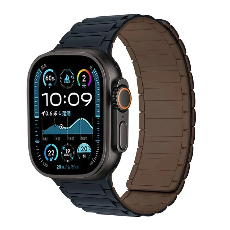 Magnetyczny pasek silikonowy do Apple Watch 10 46 mm 42 mm Ultra 2 49 mm 9 8 7 45 mm 41 mm Bransoleta iWatch 6 5 4 SE 40 mm 44 mm pasek