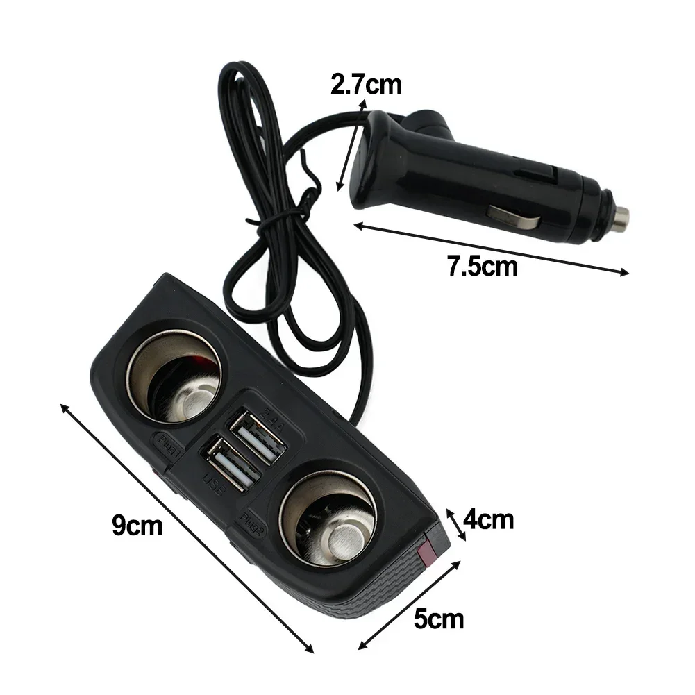 Accessory Car Charger Splitter DC12V-24V Lighter Socket New Parts Power Adapter Practical Quality 2 Way 800 (mA)