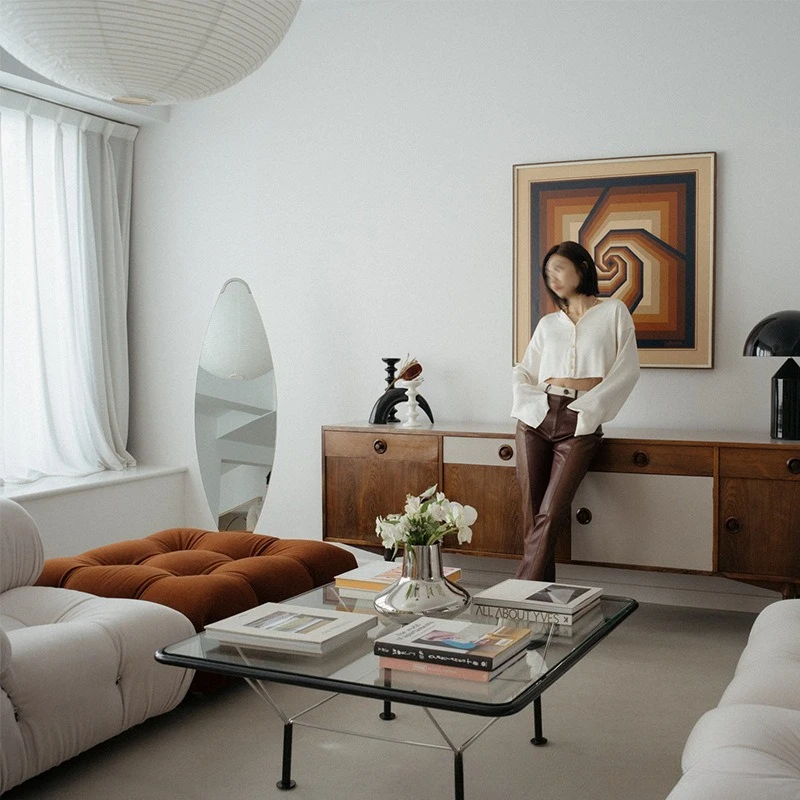 Modern simple living room coffee table office glass coffee table new