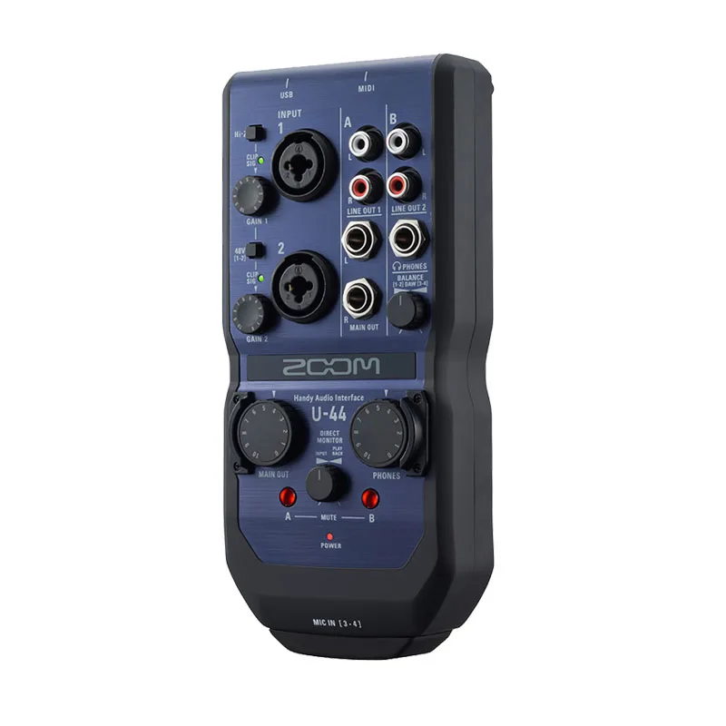 ZOOM U-44 Handheld USB 4-in/4-out Recording Audio Interface/Sound Card with 24-bit/96 kHz Resolutions for Recording, Performing