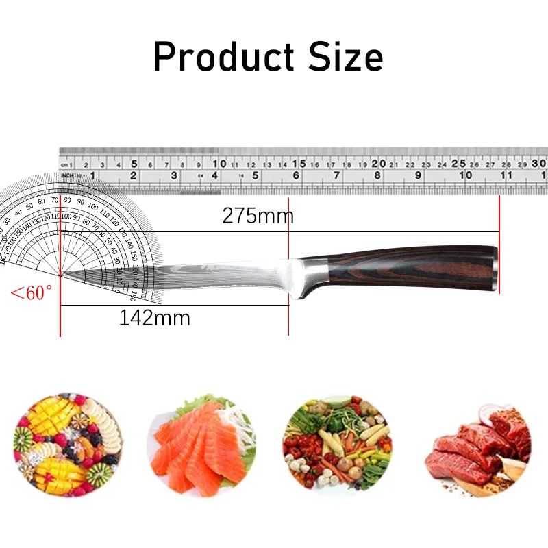 Wxcoo faca de desossa de 6 polegadas, aço inoxidável, facas de desossa forjadas à mão, afiada, faca de corte de carne, faca multiuso de chef