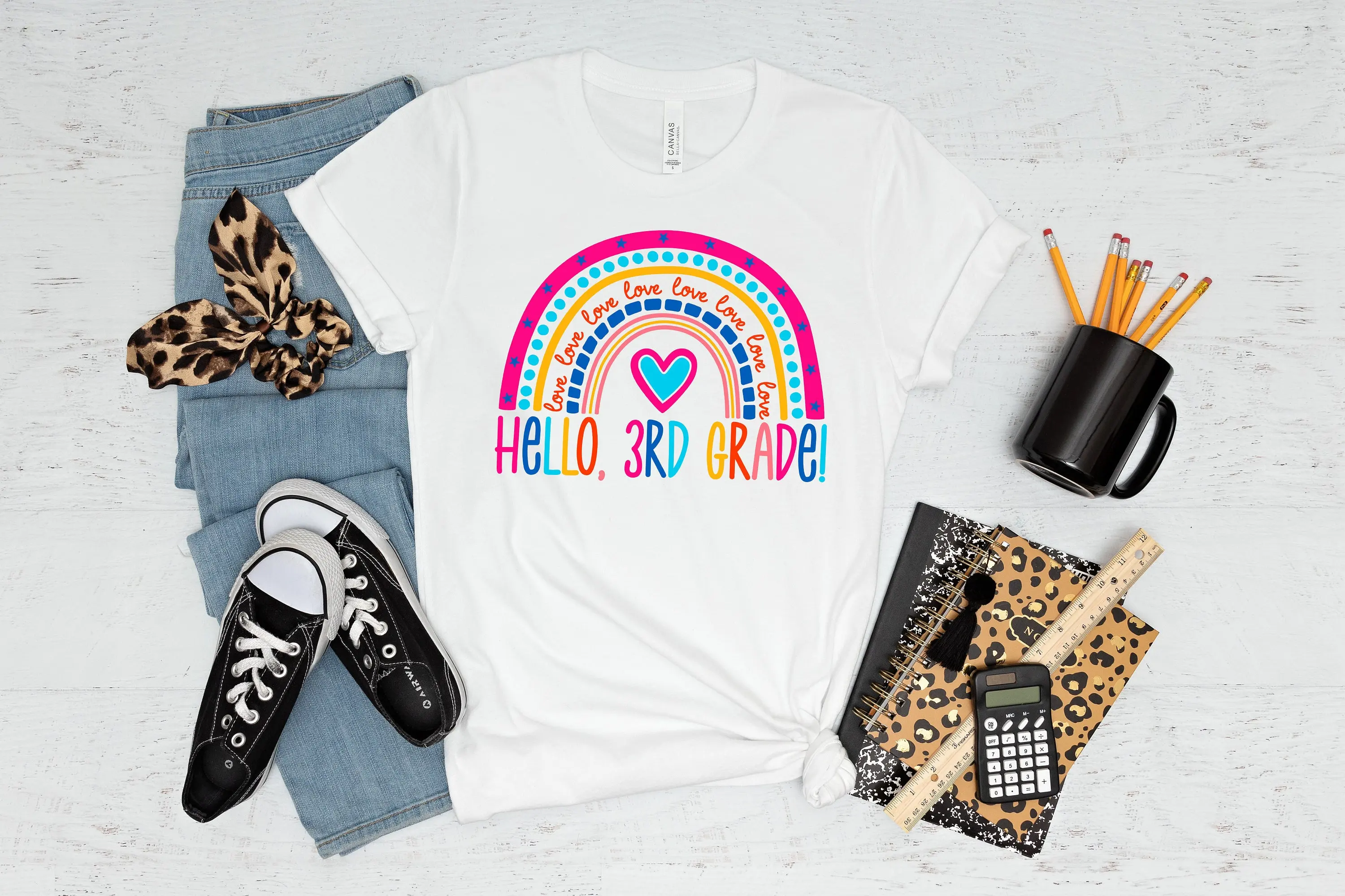 Hello Third Grade T Shirt Teacher for Teachers 3rd Back to School