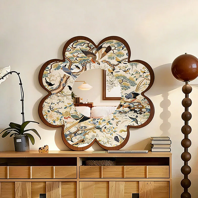 r*-Vintage Wall Mirror Decoration Modern Small Makeup Aesthetic Irregular Bedroom Mirror Items Girls Espelhos Home Decorations