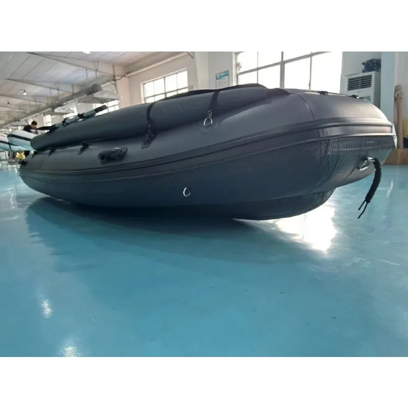 Reachsea Dark Gray Color Jet PVC Tunnel Air Deck Blow-Up Boat 12.5ft 6 People with Canopy for Sale view 5
