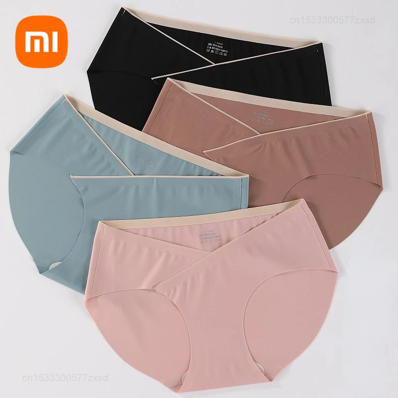 Xiaomi Pure Cotton Low Waist Belly Maternity Panties Antibacterial Seamless Underwear for Pregnant Women Ladies Pregnancy Briefs