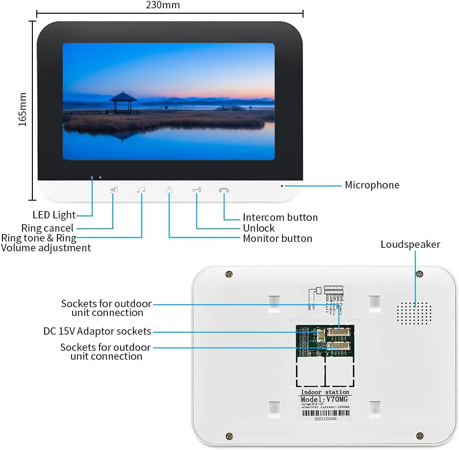 TUYA WiFi ロック解除ビデオドアベルドアホンインターホンナイトビジョンネットワークケーブルポート 2-6 ユニットアパートカメラドアベルキット
