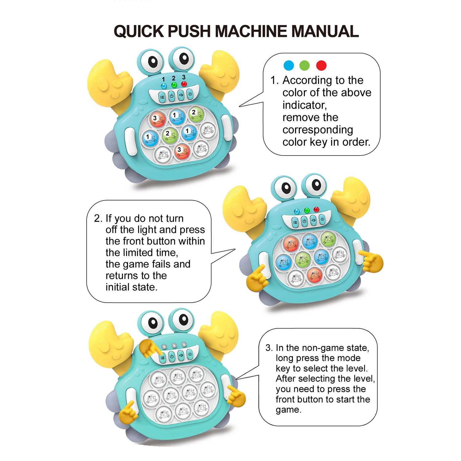 Kinderpers om puzzeluitdaging te spelen Snelheid Push Game Machine Decompressie Grondmuisspeelgoed