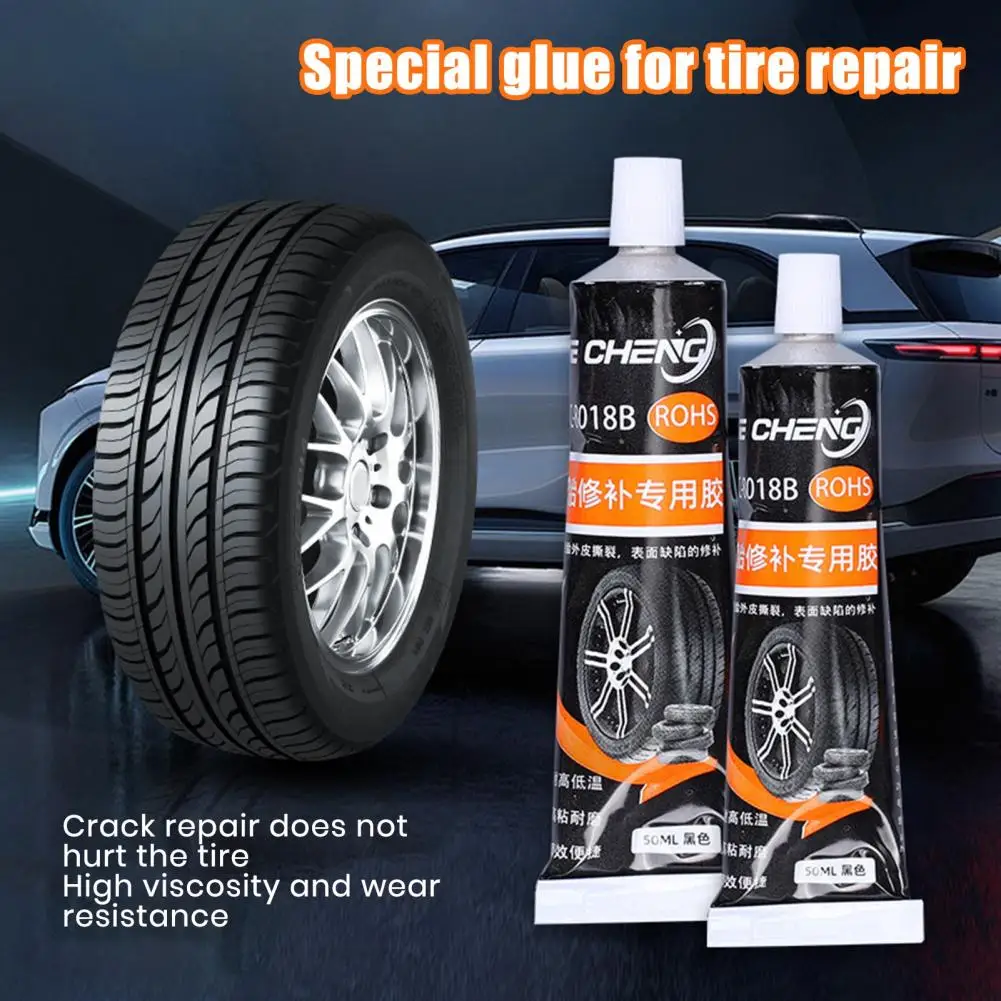 30/50ml Tire Repair Glue High Temperature Resistant Tire Sidewall Repair Kit Rubber Cement Tire Repair for Motorcycle Car Truck