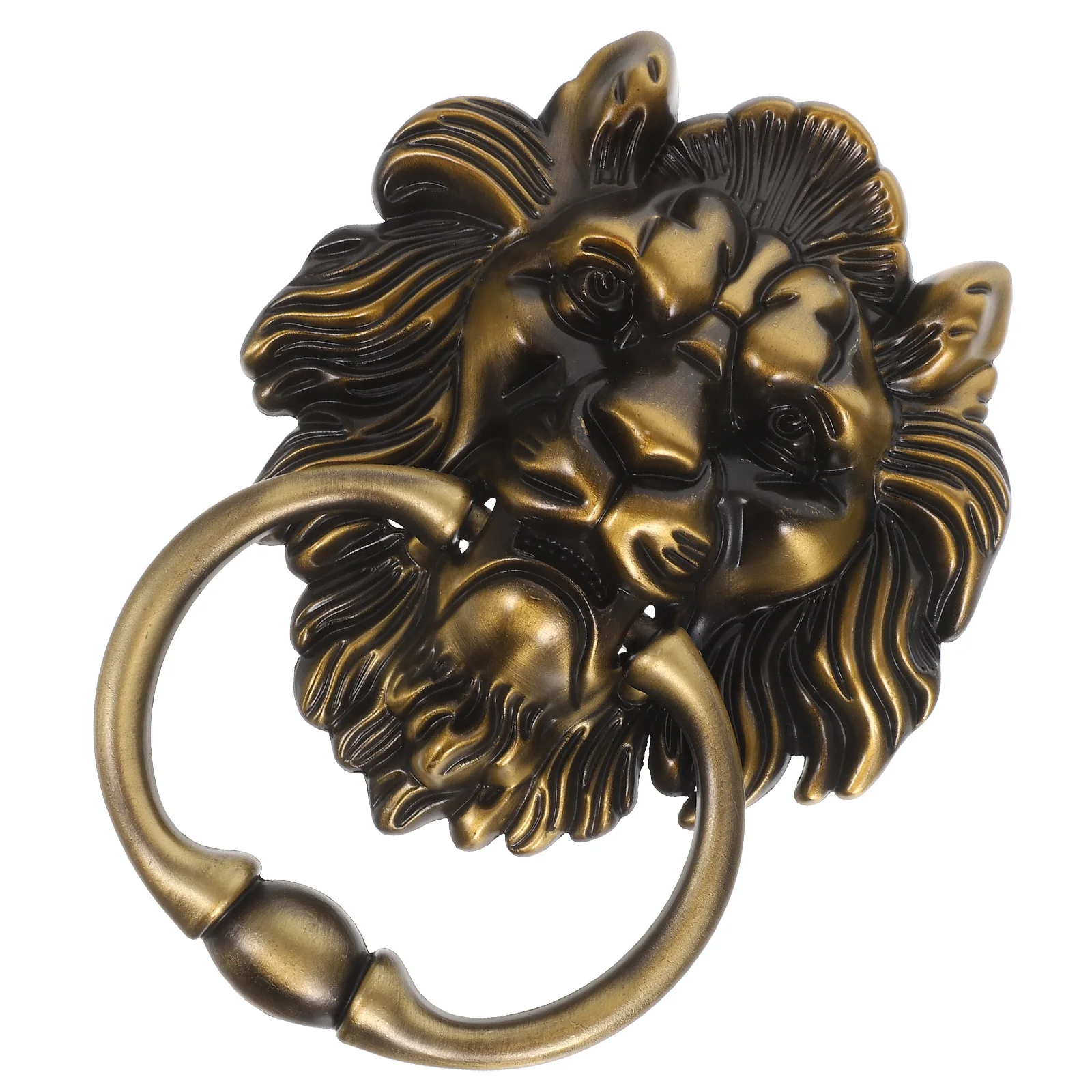 

Lion Head Door Knocker Silver Zinc Alloy Heavy Duty Pull Handle For Front Door Outdoor Indoor Use Decorative Home