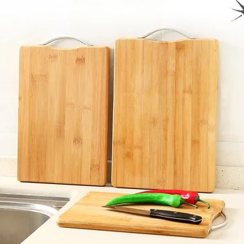 Thick Food Grade Bamboo Cutting Board with Handle, Health Classification Fruit Vegetable Chopping Block for Kitchen Cooking 1