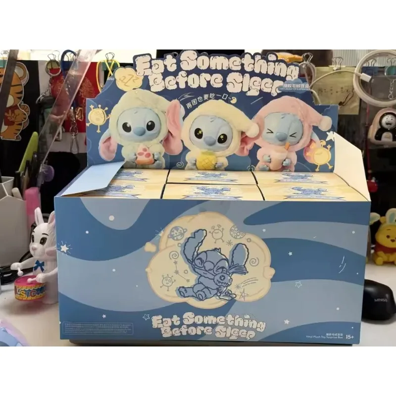 Disney stitch comer algo antes do sono caixa cega venda quente boneca de pelúcia pingente crianças favorito pingente presente no dia especial