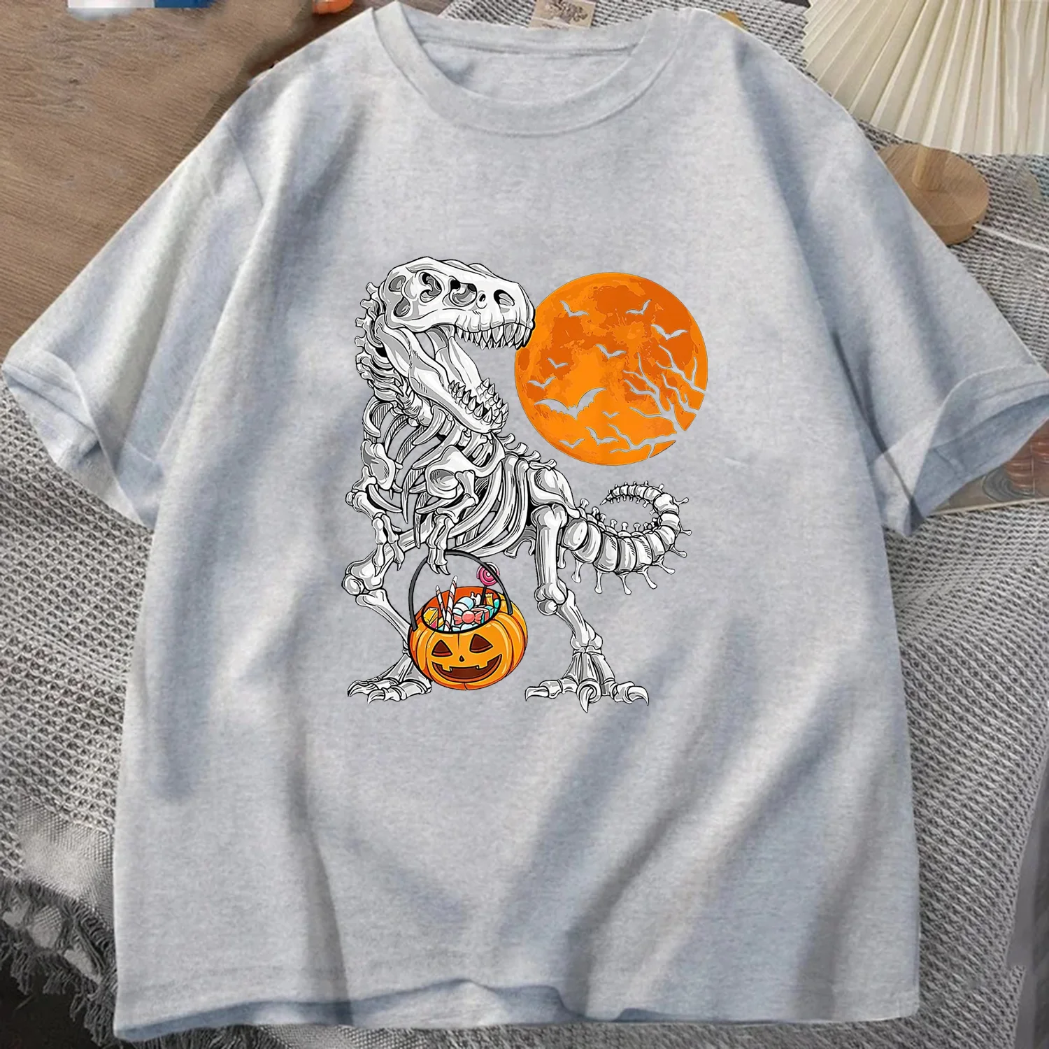 ديناصور هالوين تي شيرت رجالي الصيف رياضية س الرقبة البلوز قصيرة الأكمام بلايز القطن ملابس رياضية كاجوال موضة الشارع الشهير #3