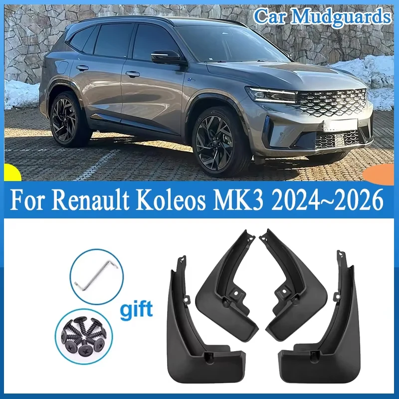 

For Renault Grand Koleos 2026 Accessories 2024 2025 MK3 AR1 Car Mudguards Front Rear Wheels Mudflap Anti-splash Guard Fenders