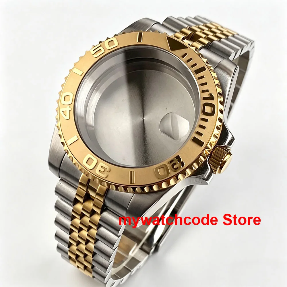 40mm Gold Two Tone Watch Case for SUB Style 200m Waterproof Swim for NH34 NH35 NH36 ETA2824 Miyota 8215 120 Click Bezel Bracelet
