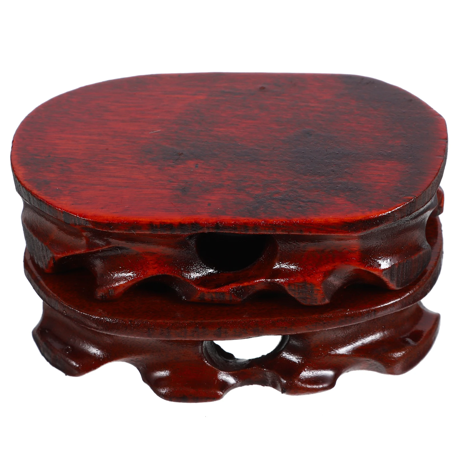 

2pcs Base Ornament Riser Wood Pedestal Stand Oval Vase Teapot Display Stand Wooden Base Craft Home Decor Museum