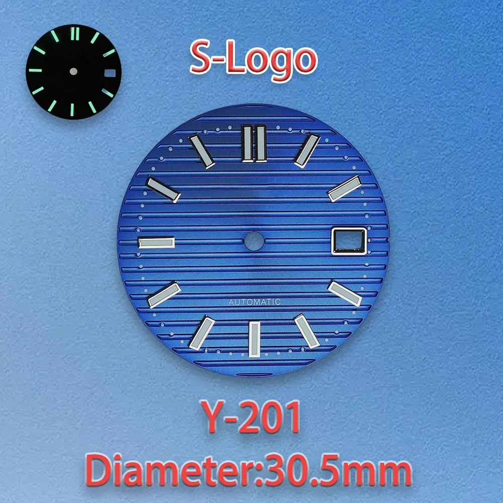 Slogo جودة عالية NH35 الطلب 30.5 مللي متر نوتيلوس ساعة بقرص S الطلب الأخضر مضيئة الطلب مناسبة لحركة NH35/NH36 ﻿