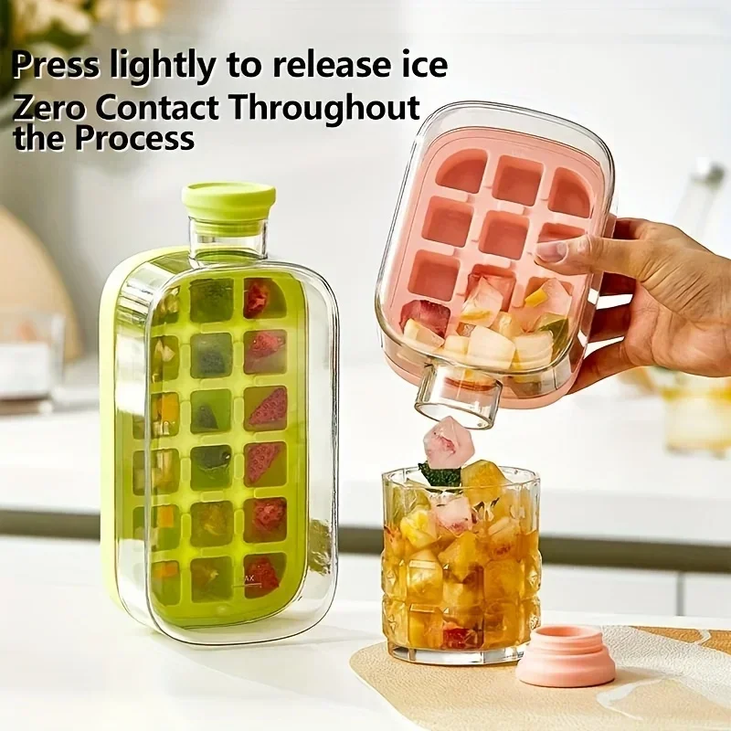 

Summer Ice Cube Tray with Straw 2 in1 Ice Tray and Water Bottle Ice Maker Silicone IceCube Portable Kettle Reusable Icemaker