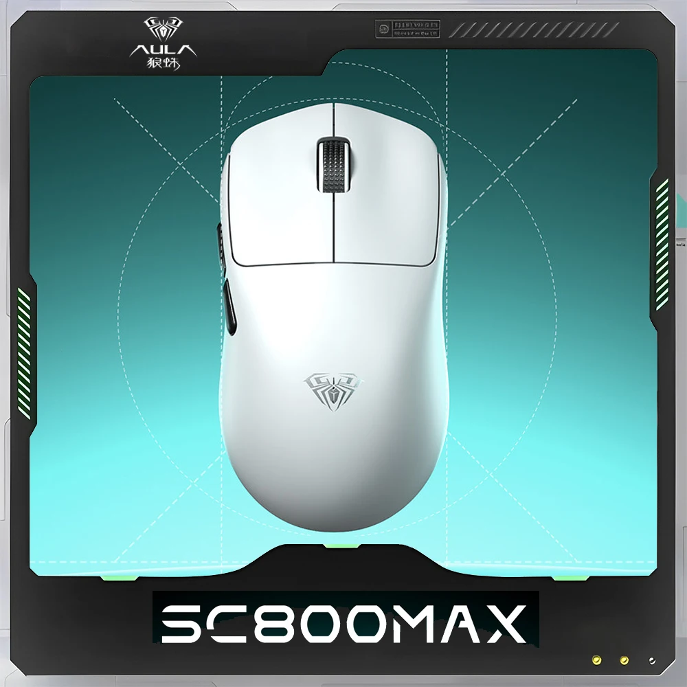 AULA SC800MAX Gaming Mouse 3-mode Bluetooth Wireless PAW3950 Ergonomic Lightweight E-sports Mouse Custom PC Accessories Gifts