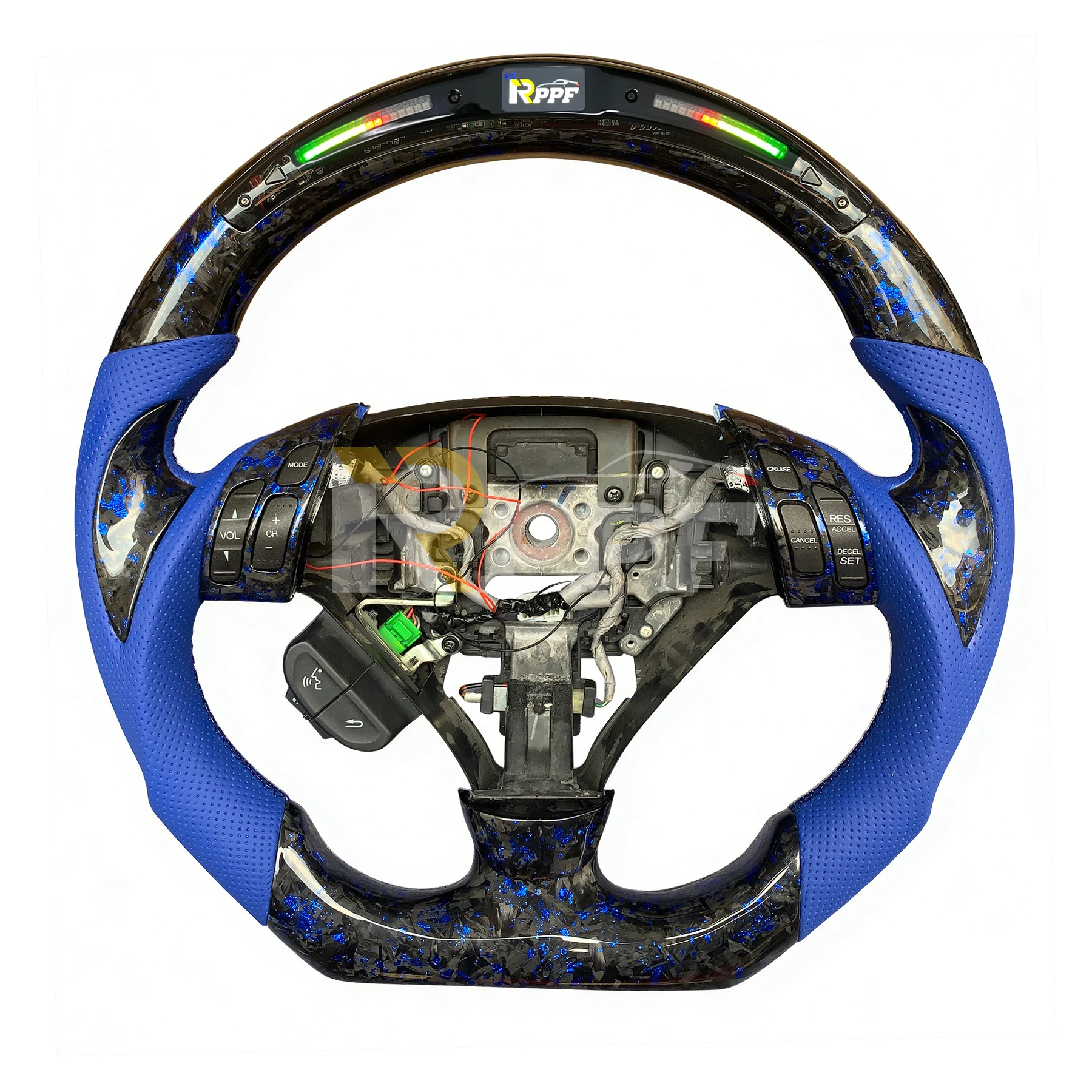 

Custom Sports Thumb Grip LED Real Carbon Fiber Steering Wheel for Honda 2003-07 7th Gen Accord CL7 CL9 EX-L V6 Forum 2004-08 TSX