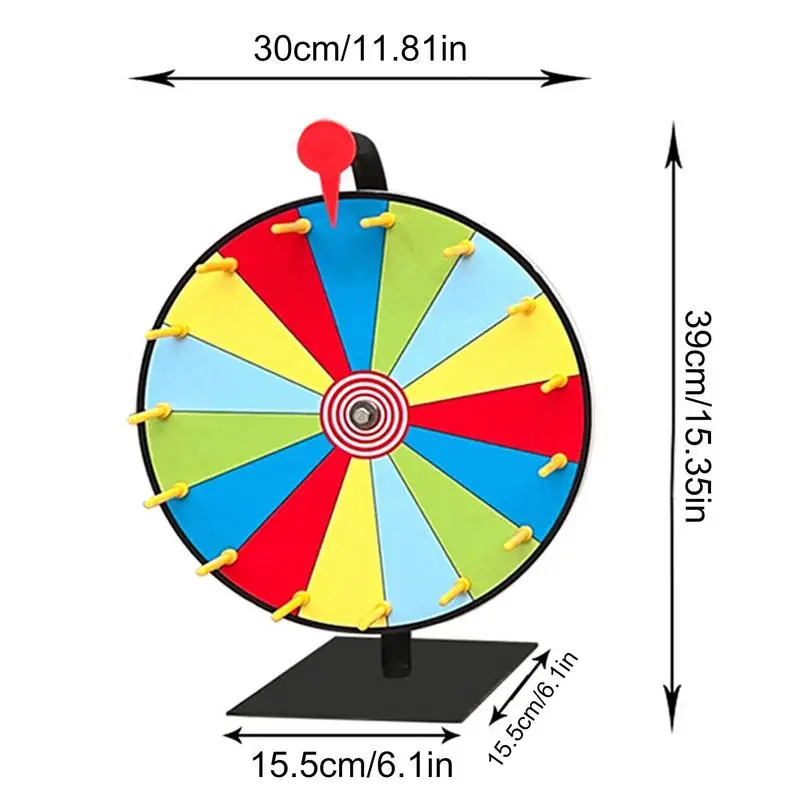 Lottery Activity Turntable Draw Spining Prize Lucky Wheel of Fortune Game Color Dry Erase Heavy Duty Tabletop