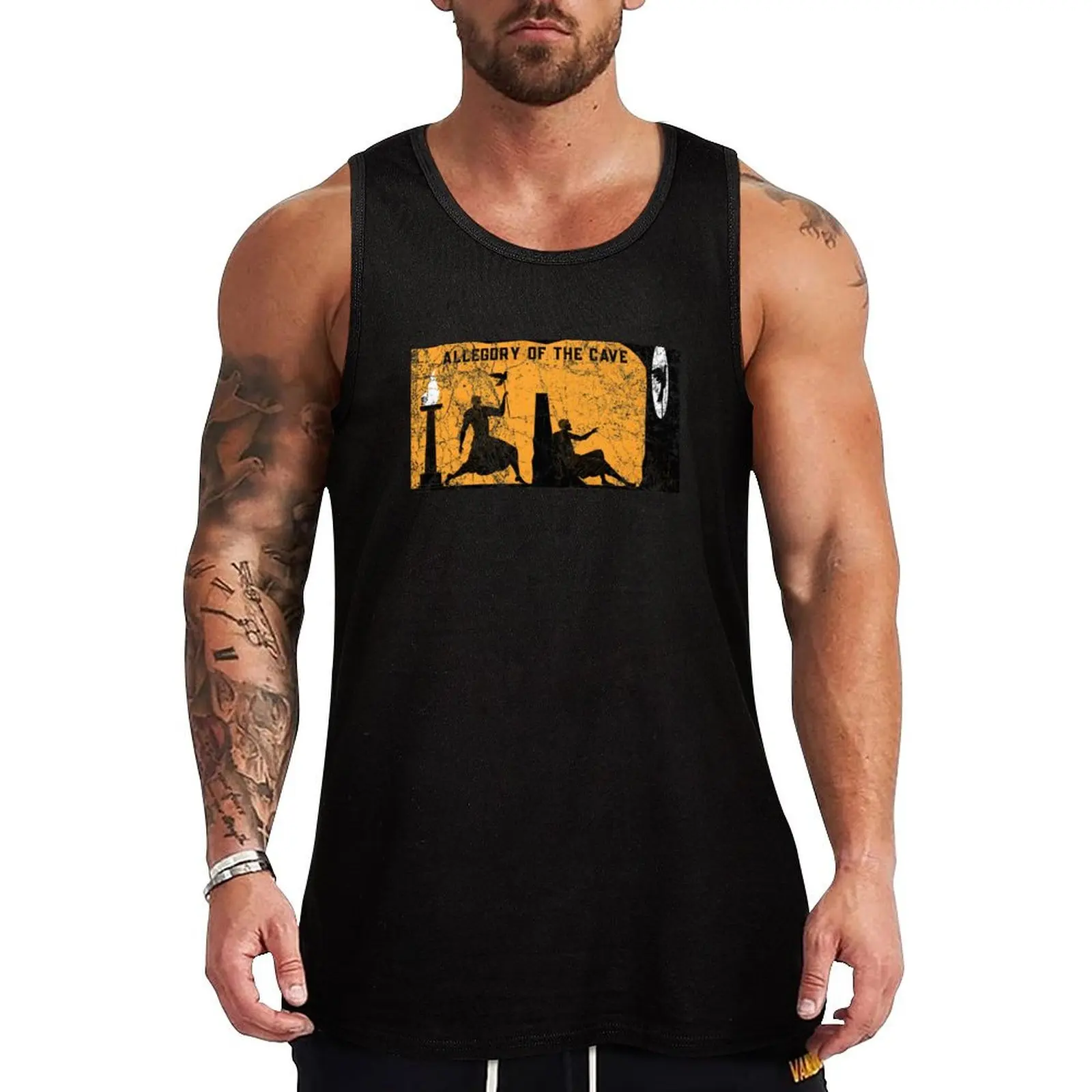 

Plato - Allegory Of The Cave Tank Top gym clothes men t-shirts for Men's gym Vest male