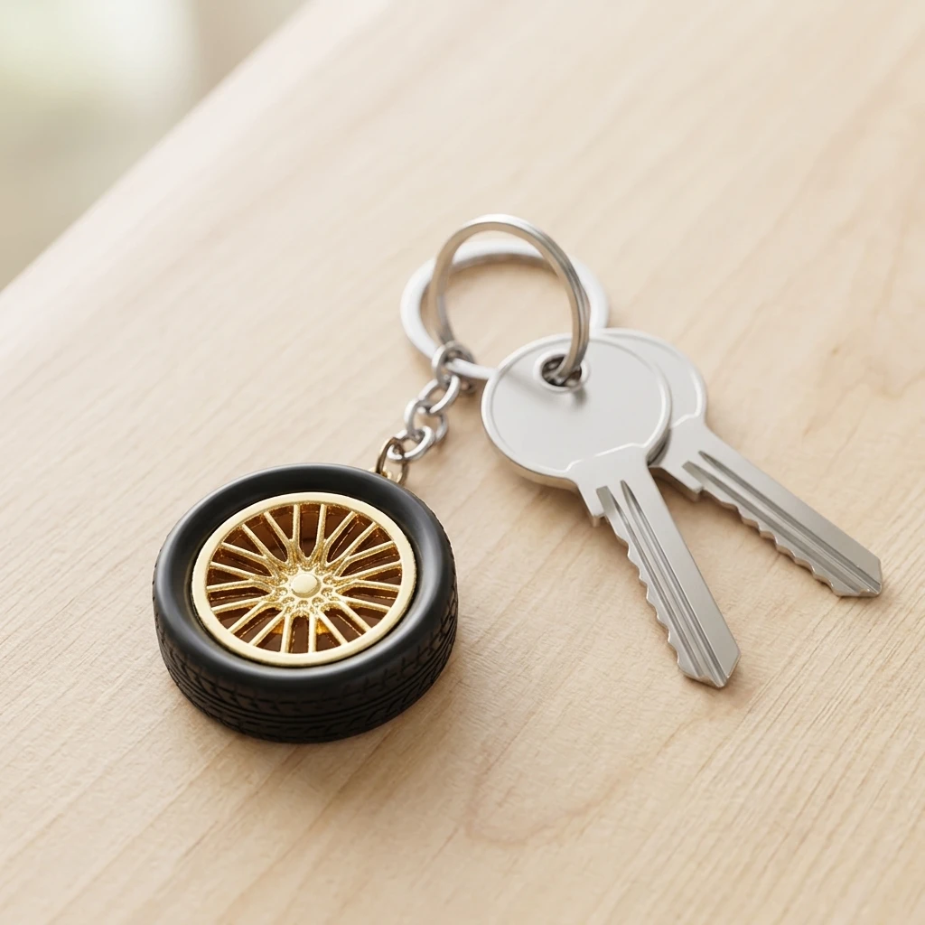 1pc Tire Keychain Soft PVC Rubber for Car Keys Creative Auto Accessories Pendant Gift Durable Lightweight Travel Use