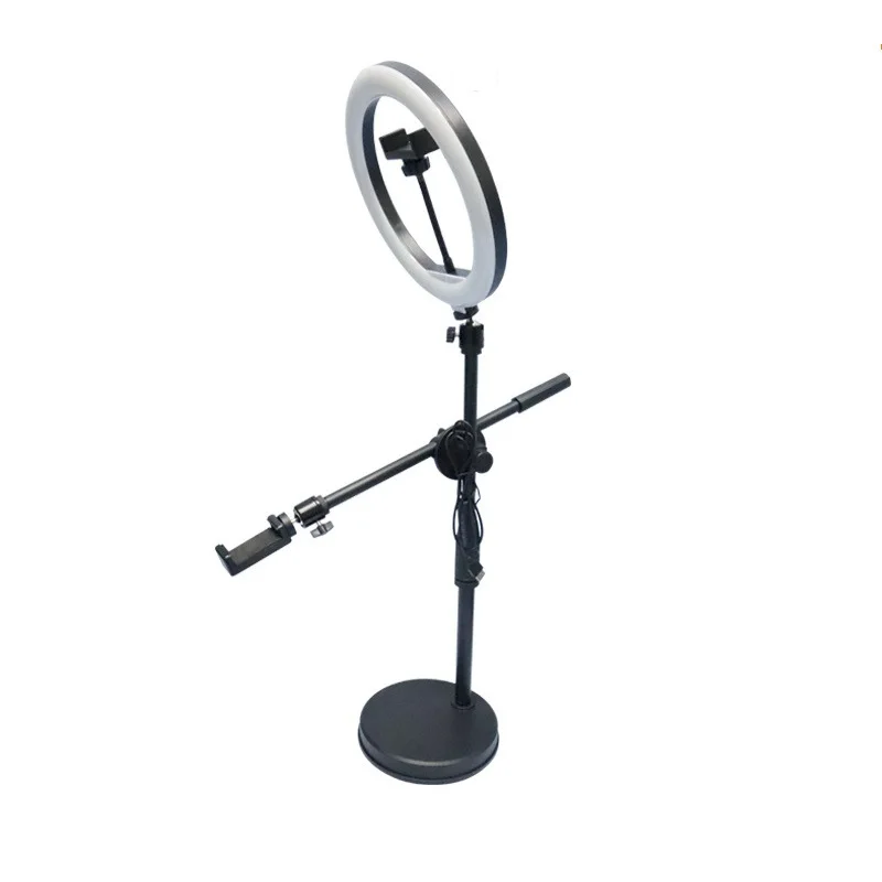 Overhead Tripod with Ring Light Table Tabletop Shooting Stand Tripods with Mobile Phone Holder Boom Arm for Nail Art Photography