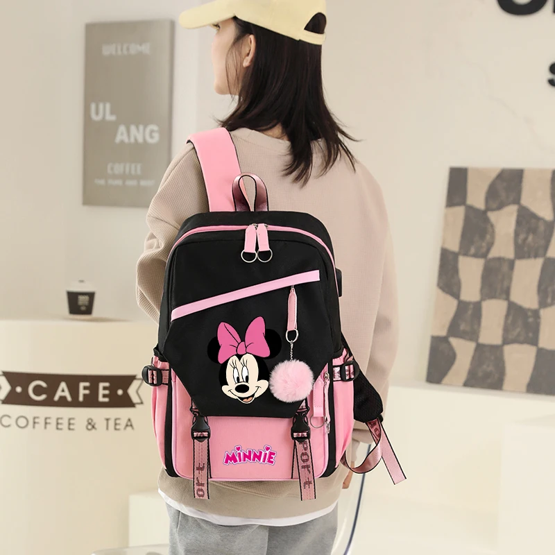 Anime Mickey Mouse Backpack Teenager Girl Boy Student Back To School Rucksack Minnie Schoolbag Cartoon Travel Bag Women Mochilas