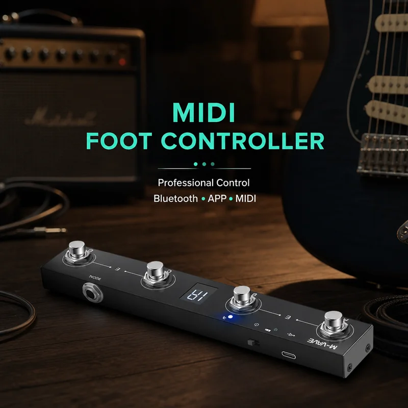 M‑Vave Wireless Bluetooth Midi Foot Controller 4 Footswitch Smart Pedal For Electric Guitar Effect Processor Stompbox