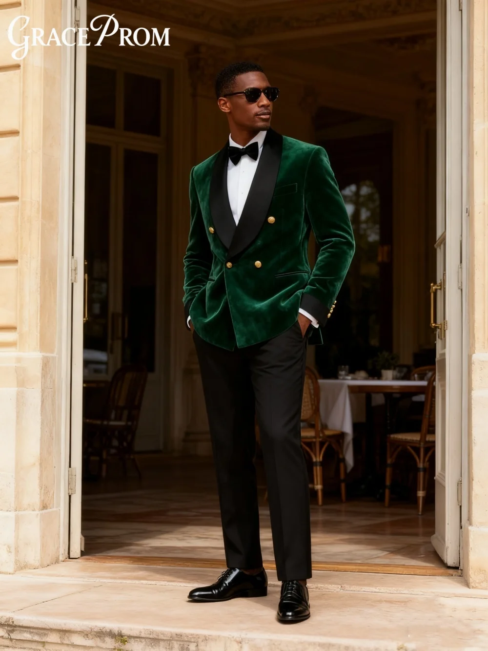 

Minimalist Velvet Men's Suit Set For Wedding Graduation Business 2026 2PCS Classic Forest Green Suit Customized Trajes Para Homb