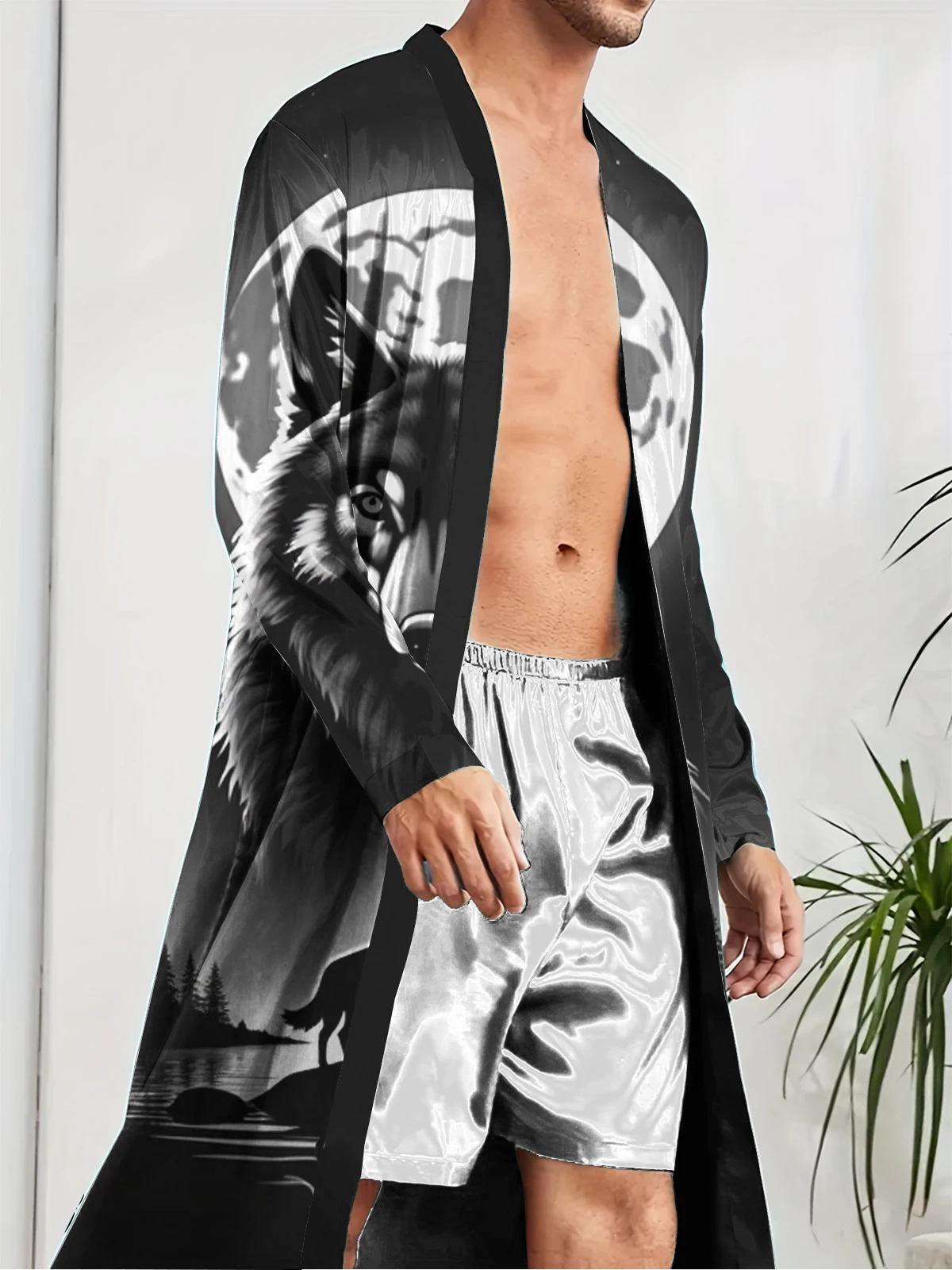 1pcs Men's Robes 2026 Spring/Summer Graphic Sleepwear Bathrobe 3D Printed Bathrobe men Breathable Robes Funny pajamas