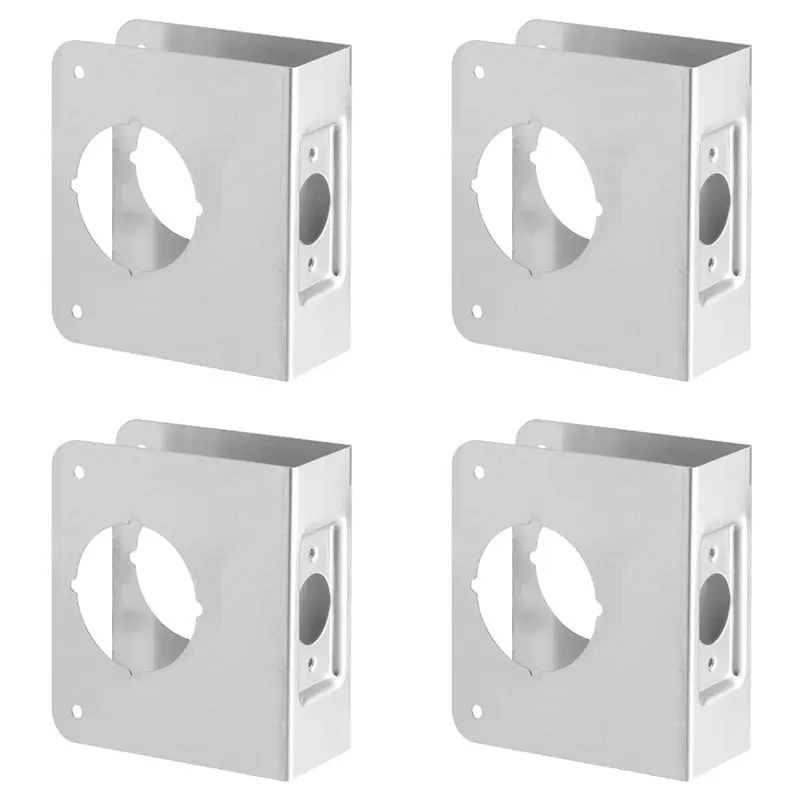 

【MUST-HAVE】4X New Locking Door Reinforcement Plate 2-1/8 Inch Single Hole 2-3/8 Inch Back Plate Hole Door Reinforcement Repair H