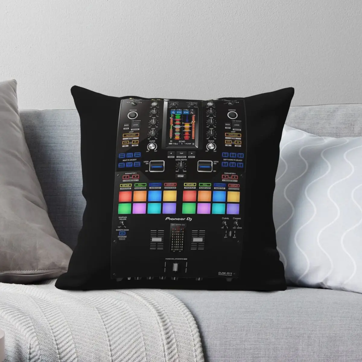 Pioneer DJ DJM-S11 DJ Battle Mixer Pillowcase Polyester Linen Velvet Creative Decor Throw Pillow Case Sofa Cushion Cover 45x45