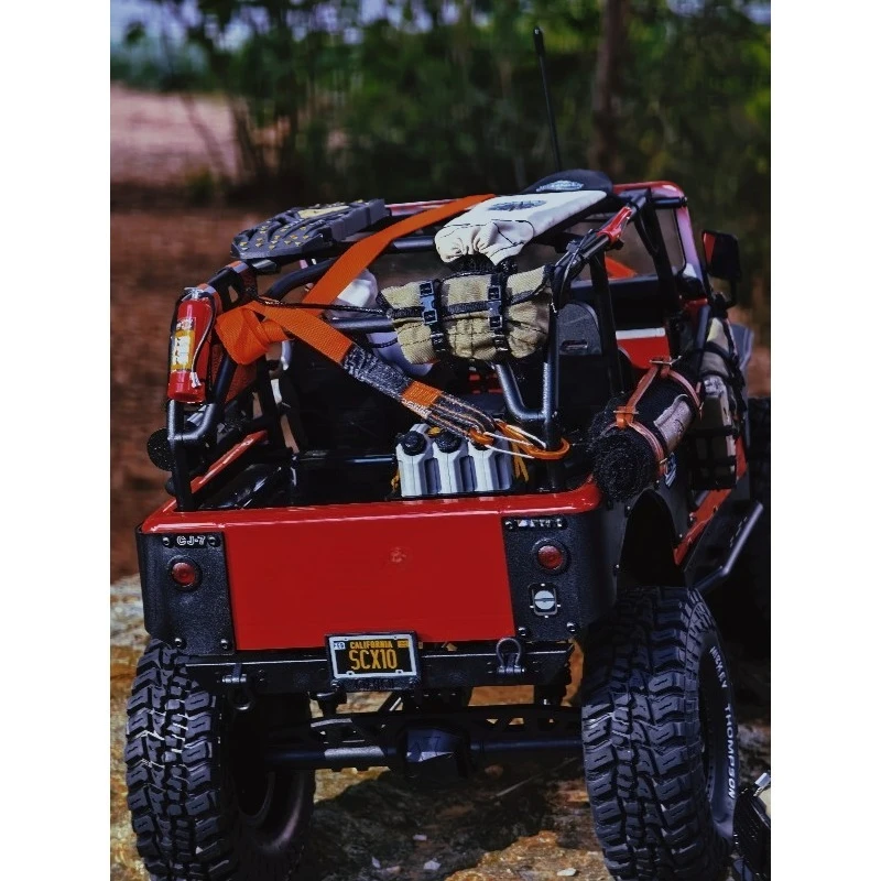 

For Axial 1/10 SCX10 III JEEP CJ-7 RC Crawler – Winch Cable, Recovery Boards, Fuel Tank & More Full Set Scale Accessories