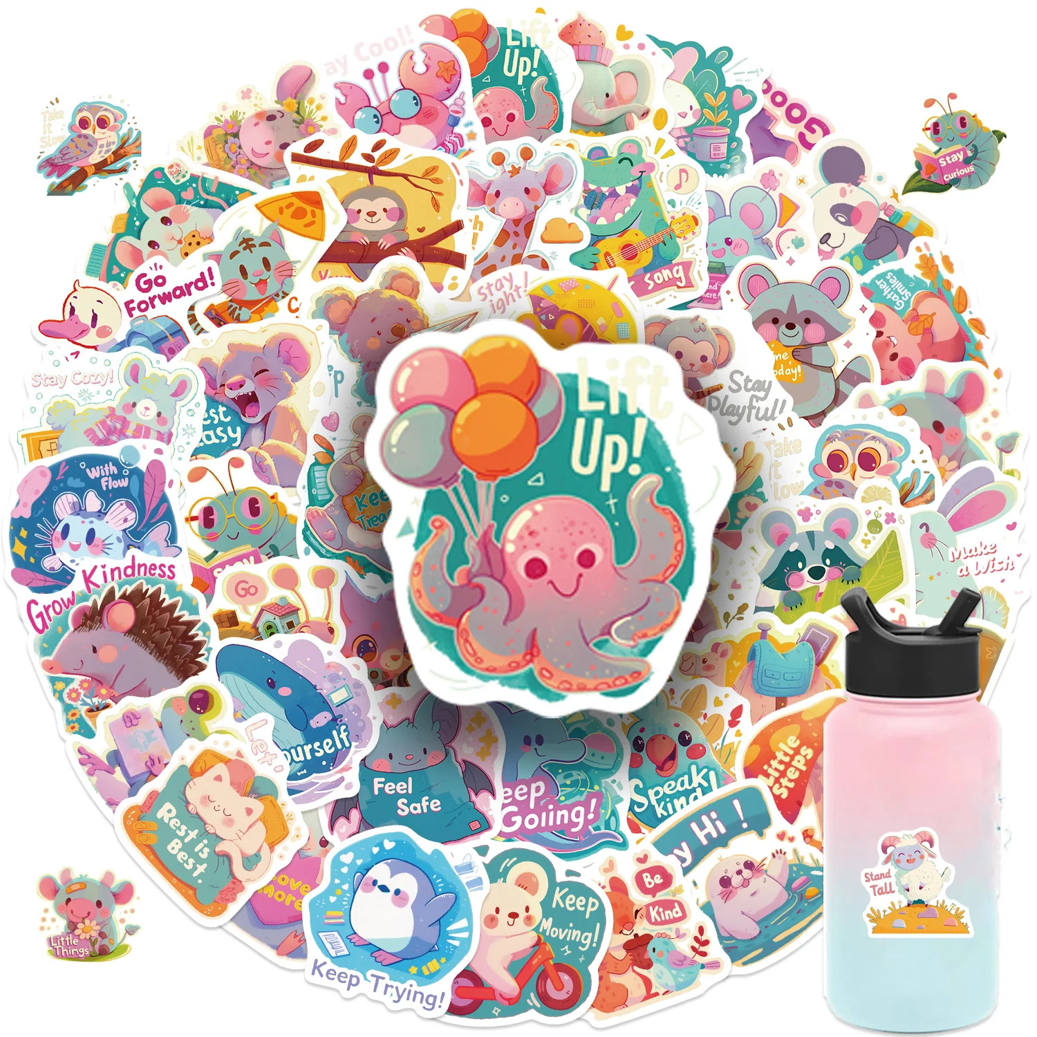 50 Stück verträumte Dopamin-Cartoon-Tier-Aufkleber, Kawaii-Cartoon-Aufkleber, Schreibwaren, Telefon, Laptop, kreative Aufkleber, Kinderspielzeug