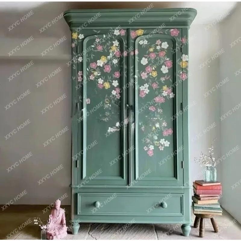 XX retro casement wardrobe rural storage painted cabinet/multifunctional against the wall