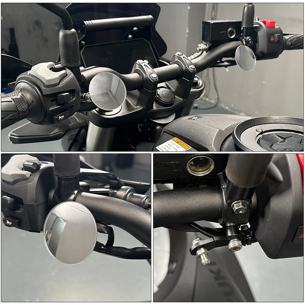 Wide Vision Rearview Mirror For SUZUKI GSX-8S GSX-S 750 950 1000 V-Strom 650 800 1050 GSR 600 Blind Spot Handlebar Side Mirror view 2